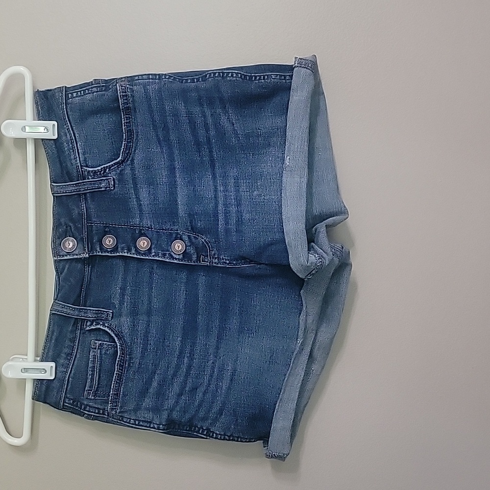 Hollister Advanced Stretch Curvy High Rise Button Fly Jean Shorts 3" Size 7
